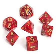 Scarab Scarlet / Gold 7 Dice Set - CHX27414